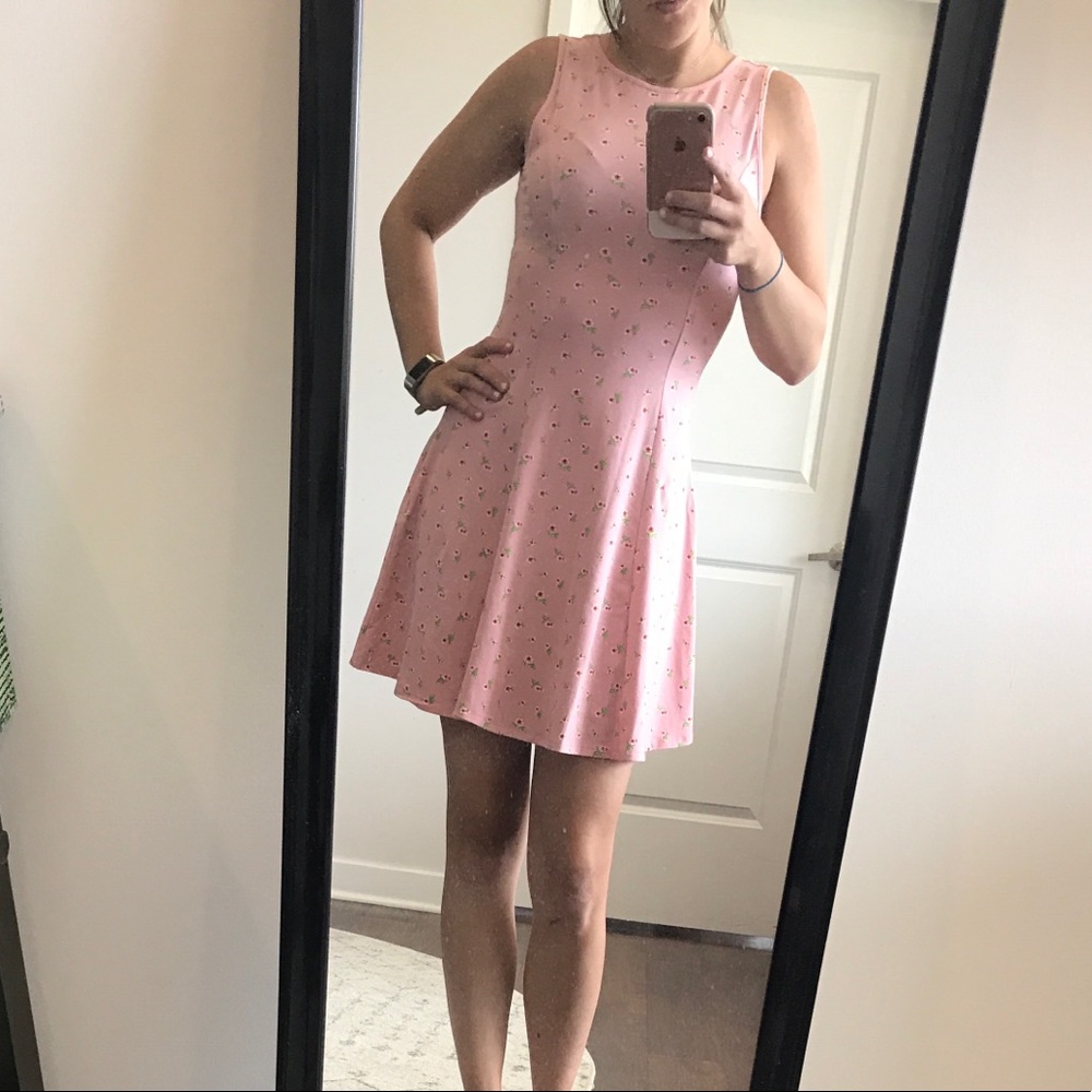 NWT Forever 21 Knit Pink Floral Dress - Medium